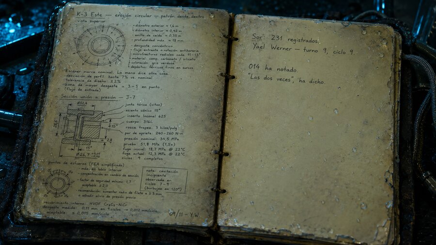 El cuaderno abierto